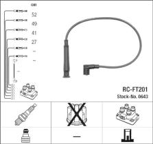 NGK 0643 - RC-FT201 JUEGO DE CABLES